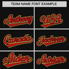 Black Gold Flame Outline Baseball Jersey 3