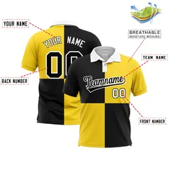Black Gold Four Squares Performance Polo Shirt 2