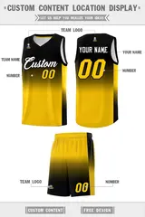 Black Gold Gradient Fashion Sports Uniform Basketball Jersey 5