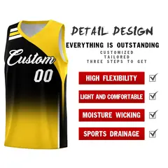 Black Gold Gradient Fashion Sports Uniform Basketball Jersey 2