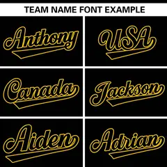 Black Gold Gradient Ribbed Authentic Baseball Jersey 3