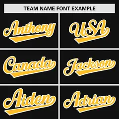 Black Gold Gradient Side Design Authentic Baseball Jersey 3
