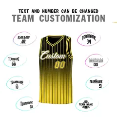 Black Gold Gradient Stripe Fashion Basketball Jersey 4