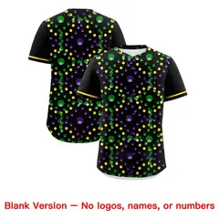 Black Gold Graffiti Mardi Gras Authentic Baseball Jersey 2