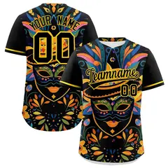 Black Gold Graffiti Mardi Gras Authentic Baseball Jersey