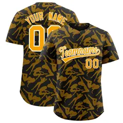 Black Gold Graffiti Pattern Baseball Jersey