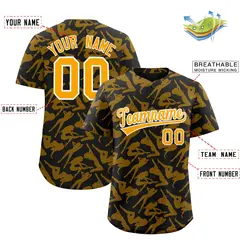 Black Gold Graffiti Pattern Baseball Jersey 2