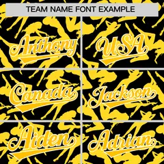 Black Gold Graffiti Pattern Baseball Jersey 3