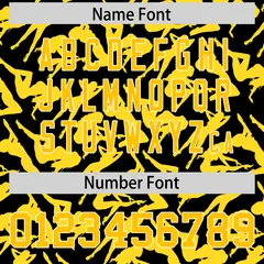 Black Gold Graffiti Pattern Baseball Jersey 4
