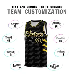 Black Gold Halloween Bat Pattern Basketball Jersey 4