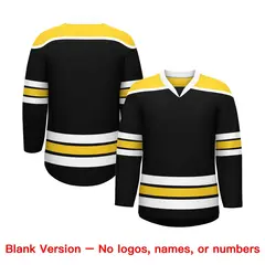 Black Gold Ice Cream Helmet Pattern Hockey Jersey 7