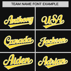 Black Gold Leopard Graffiti Side Design Baseball Jersey 3