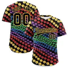 Black Gold Mardi Gras Authentic Baseball Jersey