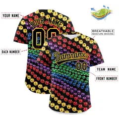 Black Gold Mardi Gras Authentic Baseball Jersey 3
