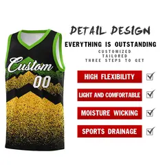 Black Gold Mountain Fade Gradient Fashion Basketball Jersey 2