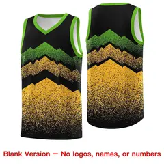Black Gold Mountain Fade Gradient Fashion Basketball Jersey 6