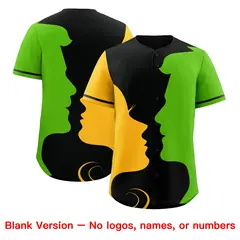 Black Gold Neon Green Couple Silhouettes Valentine's Baseball Jersey 2