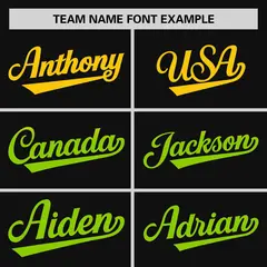 Black Gold-Neon Green Gradient Side Baseball Jersey 3