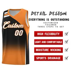 Black Gold Orange Gradient Basketball Jersey 2