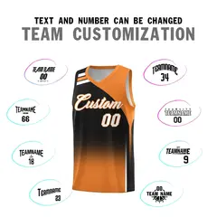 Black Gold Orange Gradient Basketball Jersey 4