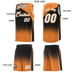 Black Gold Orange Gradient Basketball Jersey 5