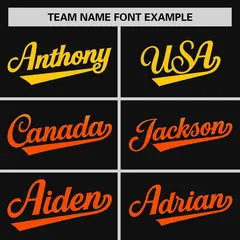 Black Gold-Orange Gradient Side Baseball Jersey 3