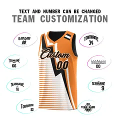 Black Gold Orange White Gradient Lightning Stripe Reversible Basketball Jersey Sets 4