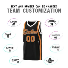 Black Gold Orange-White Ribbon Pattern Basketball Kits 4