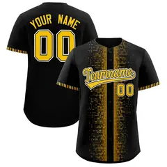 Black Gold Phonetic Rhythm Authentic Baseball Jersey
