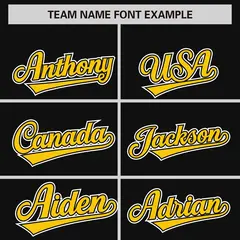 Black Gold Phonetic Rhythm Authentic Baseball Jersey 3