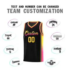 Black Gold-Pink Gradient Fashion Sports Basketball Jersey 4