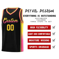 Black Gold-Pink Gradient Fashion Sports Basketball Jersey 5