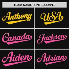 Black Gold-Pink Gradient Side Baseball Jersey 3