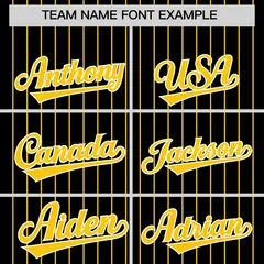 Black Gold Pinstripe Two-Tone Authentic Baseball Jersey 3