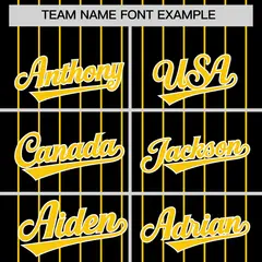 Black Gold Pinstripe Two-Tone Authentic Baseball Jersey 3