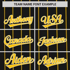 Black Gold Pinstripe Two-tone Side Authentic Baseball Jersey 3