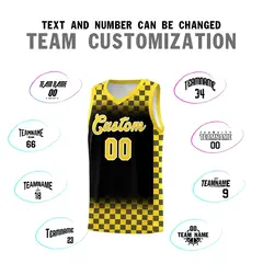 Black Gold Plaid Basketball Jersey for Teams 4