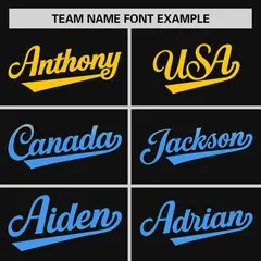 Black Gold-Powder Blue Gradient Side Baseball Jersey 3