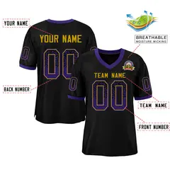 Black Gold-Purple Drift Fashion Mesh Football Jersey 2