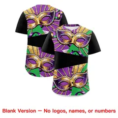 Black Gold Purple Mardi Gras Authentic Baseball Jersey 2