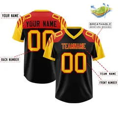 Black Gold Raglan Authentic Football Jersey 2