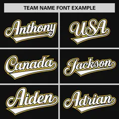 Black Gold Raglan Sleeves Round-Neck Hockey Jersey 3