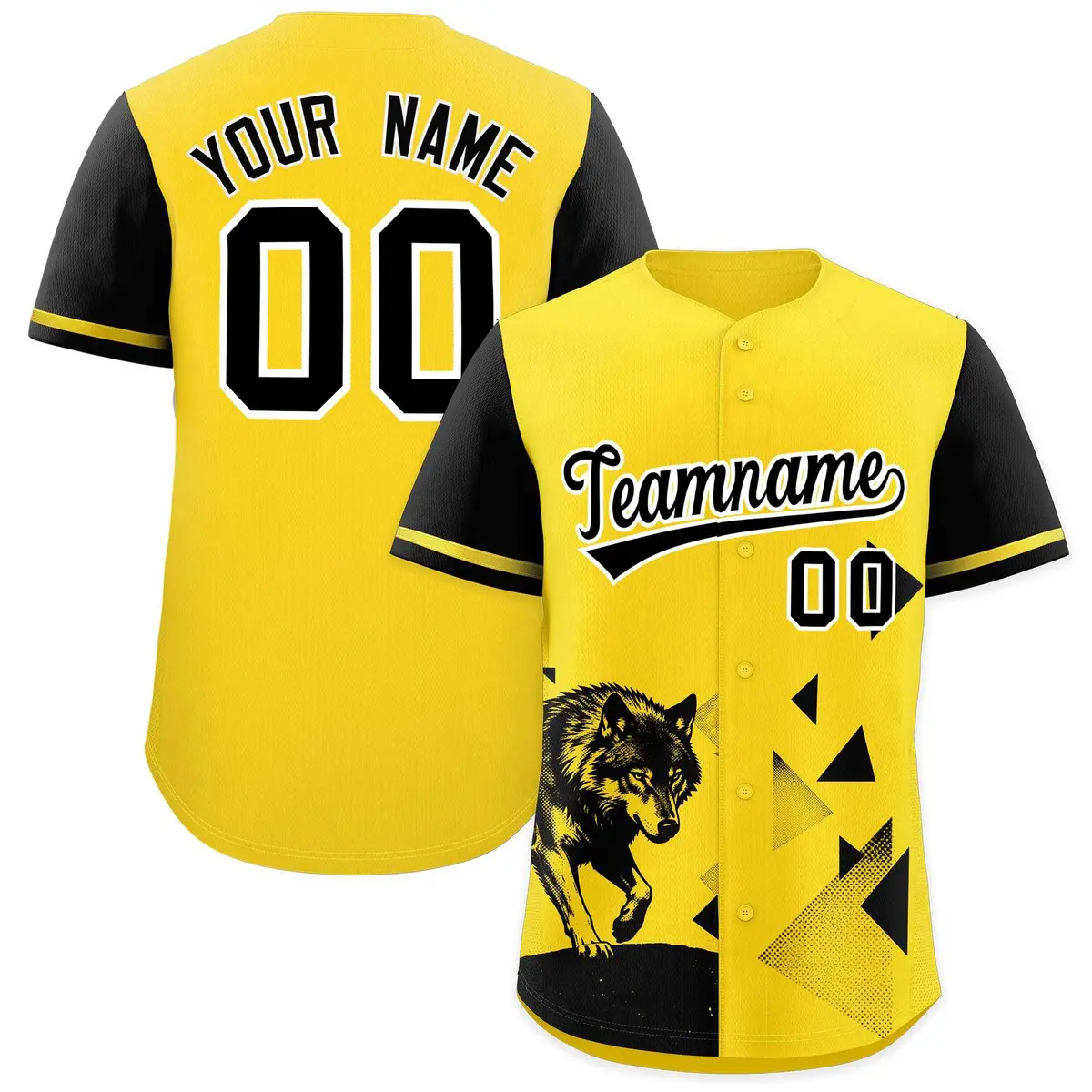 Black Gold Raptor Series Raglan Baseball Jersey