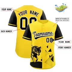 Black Gold Raptor Series Raglan Baseball Jersey 2