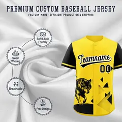 Black Gold Raptor Series Raglan Baseball Jersey 3