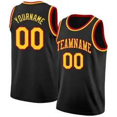 Black Gold-Red Classic Mesh Sport Basketball Jersey