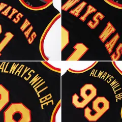 Black Gold-Red Classic Mesh Sport Basketball Jersey 5
