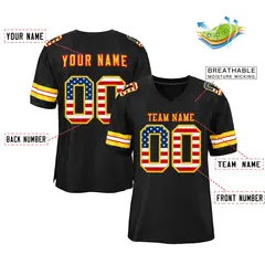 Black Gold-Red Classic Style Authentic Football Jersey 2