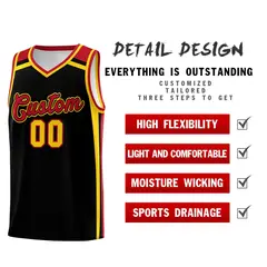 Black Gold Red Color Charge Series Team Basketball Jersey 2