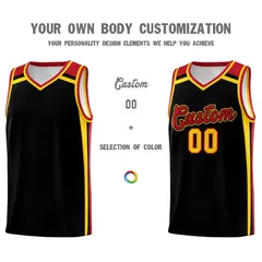 Black Gold Red Color Charge Series Team Basketball Jersey 3